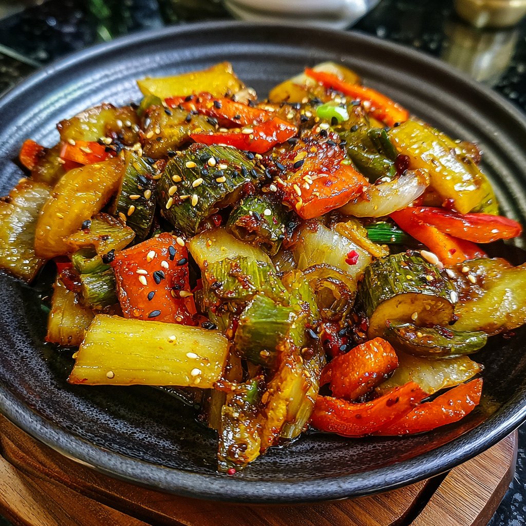 Asiatische Gemüsepfanne mit Sesam