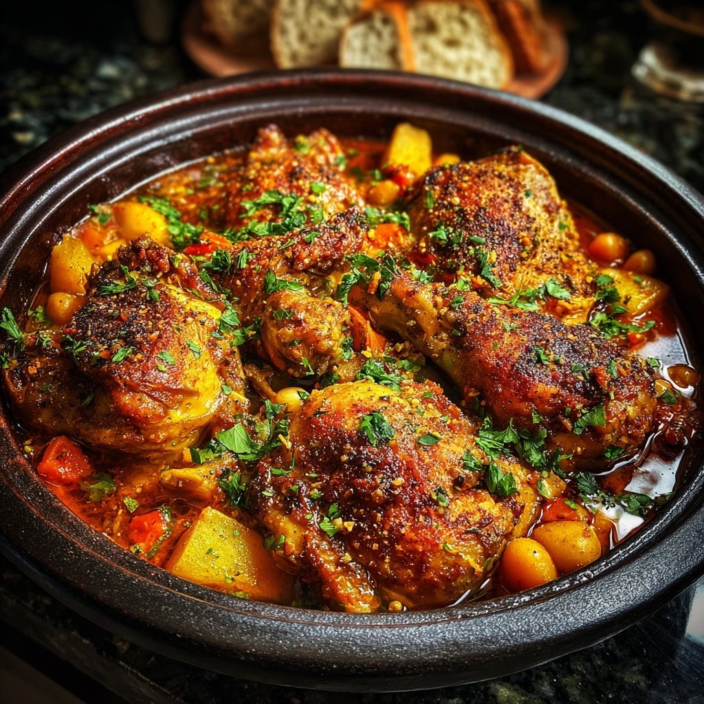 Internationale Küche Marokkanisches Hähnchen-Tagine