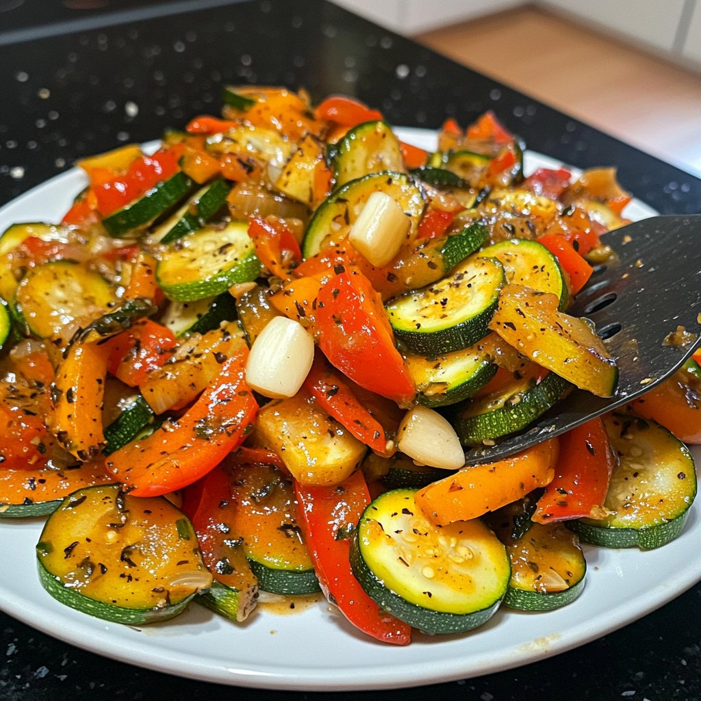 Gemüsepfanne mit Knoblauch